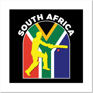 South Africa Cricket Batsman South Africa Flag Posters and Art